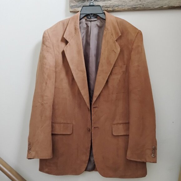 Bert Pulitzer Men’s Tan Suede Blazer Jacket Size 44R - Picture 1 of 10